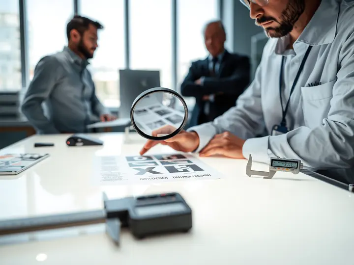 质检人员检查标签印刷质量