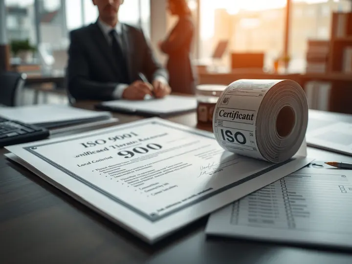 ISO 9001认证证书与标签样品、质检清单